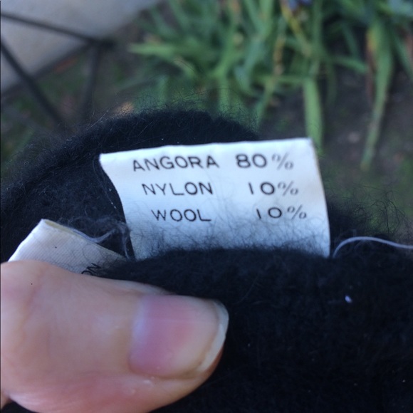 Vintage Angora Rabbit Fur Wool Soft Black Embellished Sequin Pullover Sweater - Picture 8 of 8